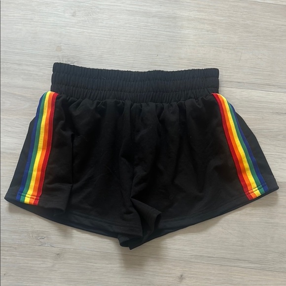 ❤️ 🆕 SHEIN EZwear Pride Month Rainbow Trim Athleisure Summer Shorts medium - Picture 2 of 6